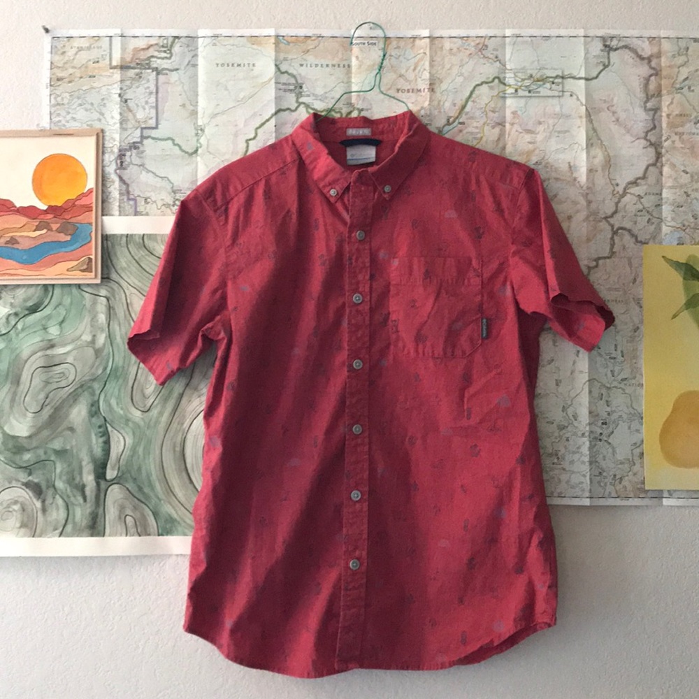 Mens Columbia short sleeve button down